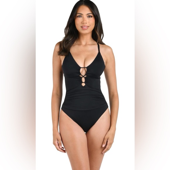 La Blanca Women's Island Goddess Underwire One Piece Swimsuit Size 8 Black - Picture 1 of 4